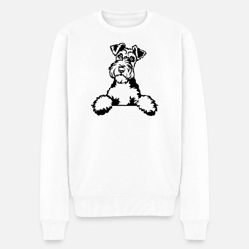 Foxterrier Kopf - Männer Premium Bio Pullover - Weiß