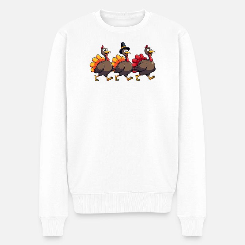 Thanksgiving Truthahn Baby - Männer Premium Bio Pullover - Weiß