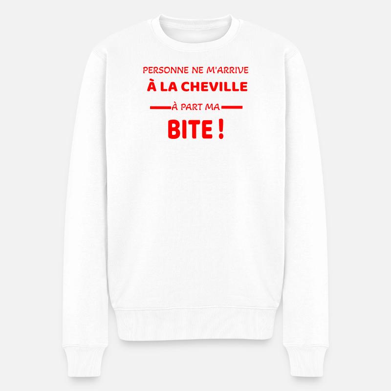 Humorvolles T-Shirt - Männer Premium Bio Pullover - Weiß
