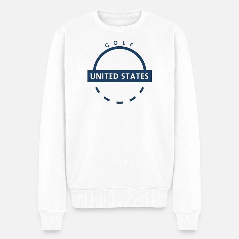 Golf USA Emblem - Männer Premium Bio Pullover - Weiß