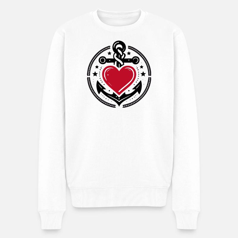 Glaube Liebe Hoffnung - Männer Premium Bio Pullover - Weiß