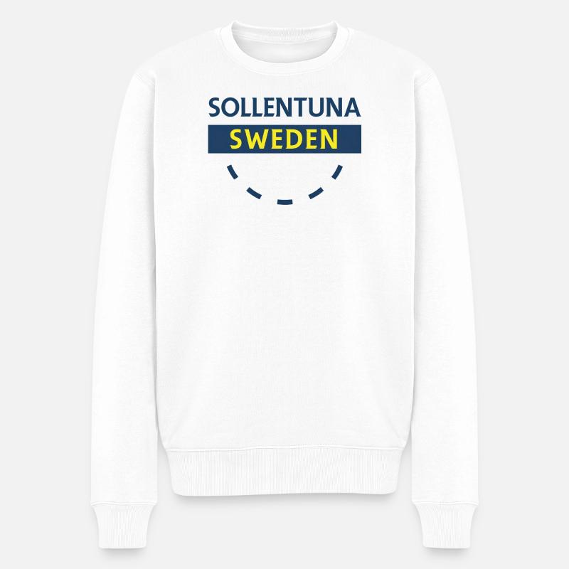Sollentuna Schweden Neon Banner - Männer Premium Bio Pullover - Weiß
