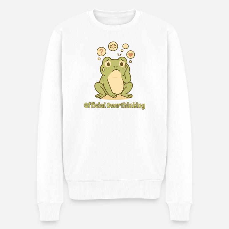 Grenouille réfléchie – Conception trop réfléchie - Pull Premium bio Homme - blanc