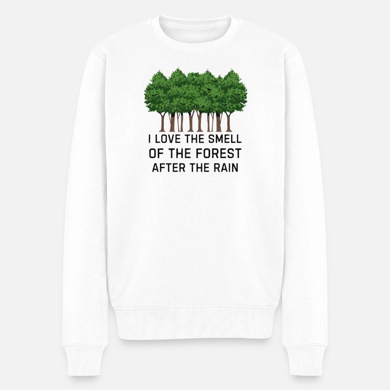 Wald nach dem Regen - Männer Premium Bio Pullover - Weiß