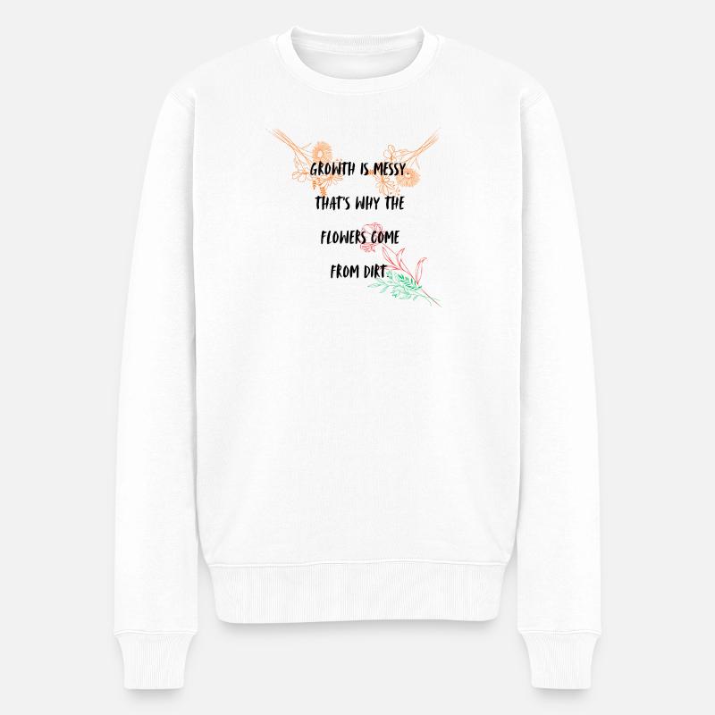 Conception de la typographie de croissance - Pull Premium bio Homme - blanc