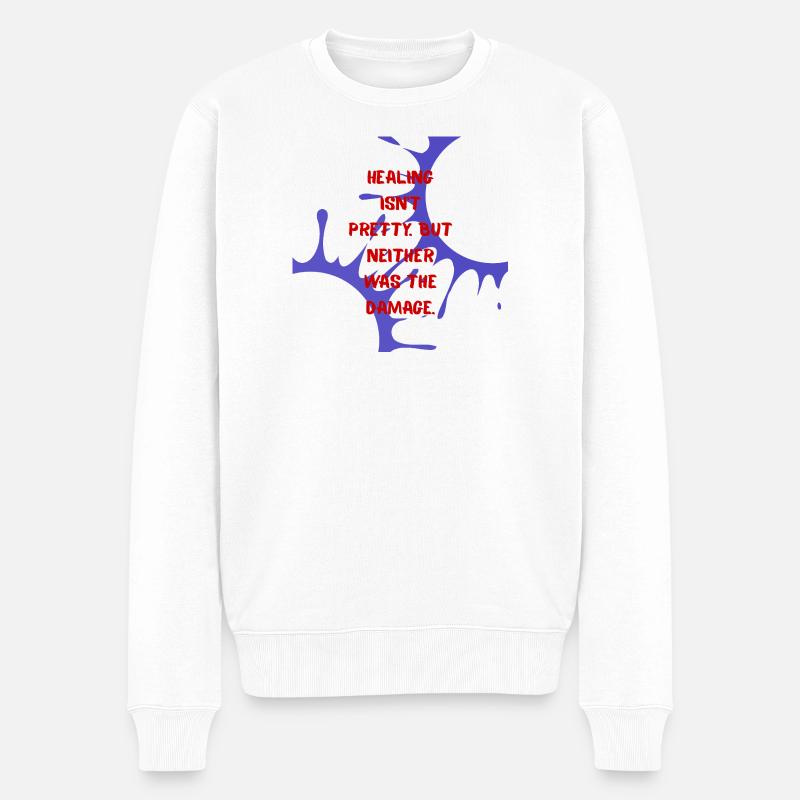 Heilsames Design - Männer Premium Bio Pullover - Weiß