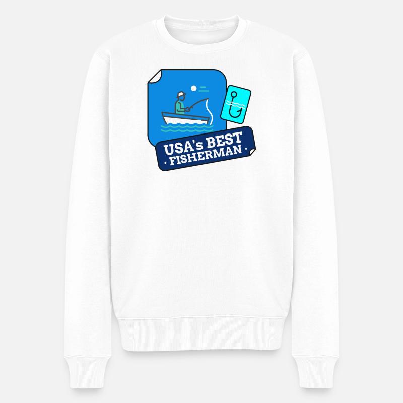 Das beste Fisherman-Design der USA - Männer Premium Bio Pullover - Weiß