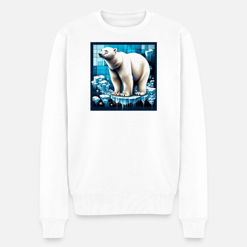 Eisbär - Männer Premium Bio Pullover - Weiß
