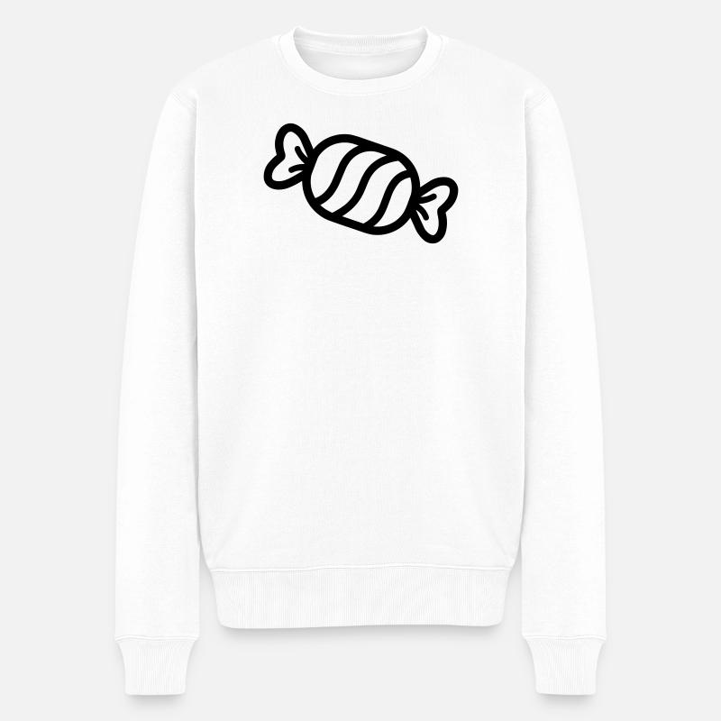 Süßigkeiten - Männer Premium Bio Pullover - Weiß
