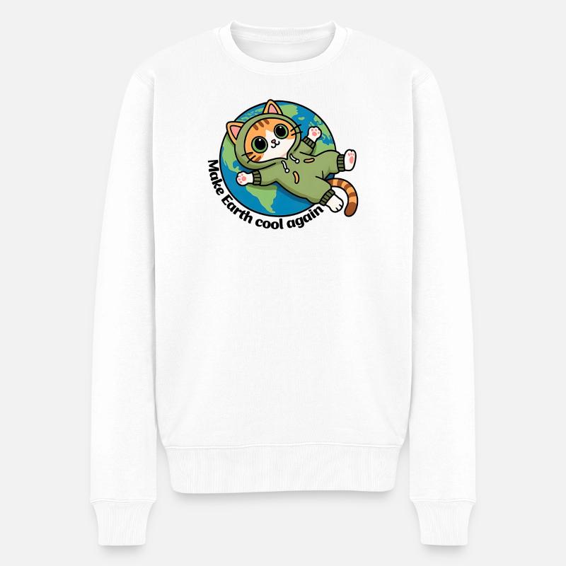 Sauver la planète terre, Make Earth cool again - Pull Premium bio Homme - blanc