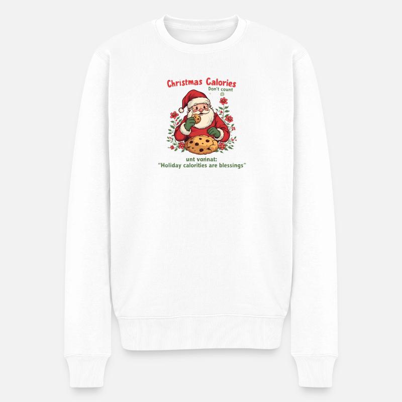 Weihnachtsplätzchen: Kalorien gezählt - Männer Premium Bio Pullover - Weiß
