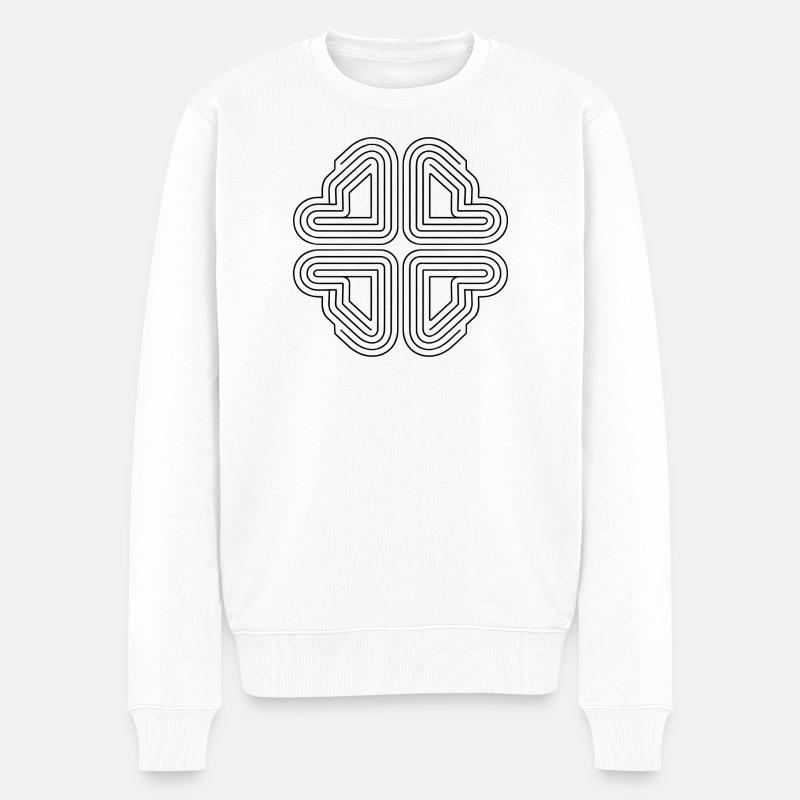 Dessin au trait abstrait - Pull Premium bio Homme - blanc