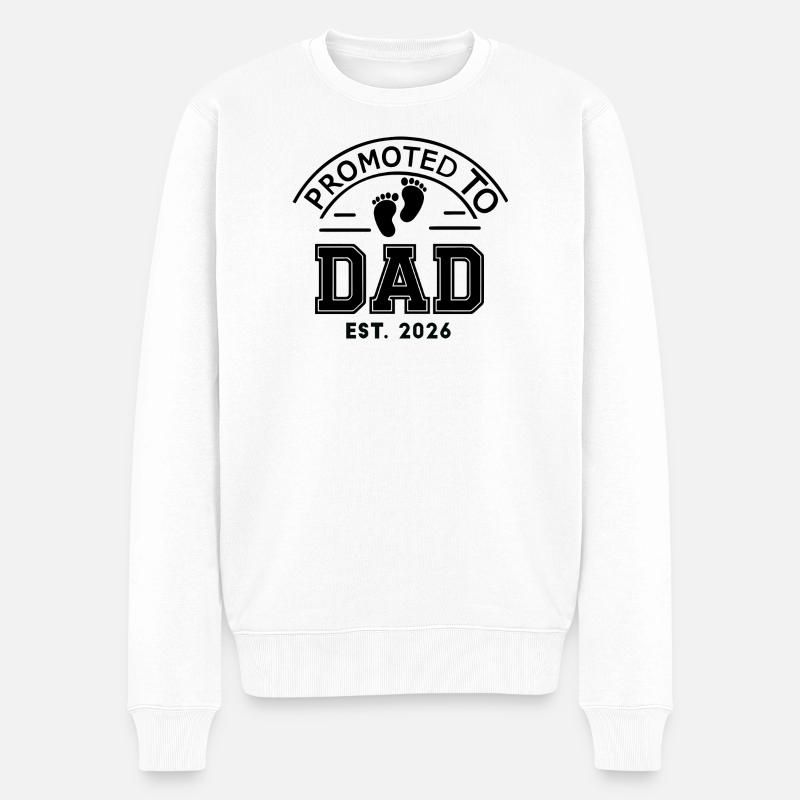 Papa EST 2026 Contour audacieux - Pull Premium bio Homme - blanc