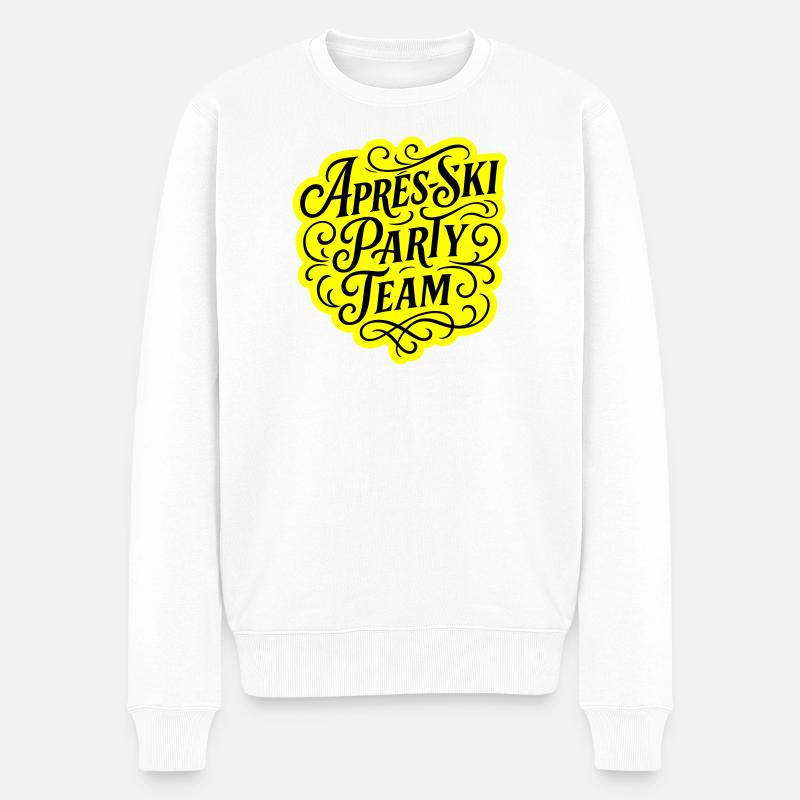 Apres Ski Party Team Spruch - Männer Premium Bio Pullover - Weiß