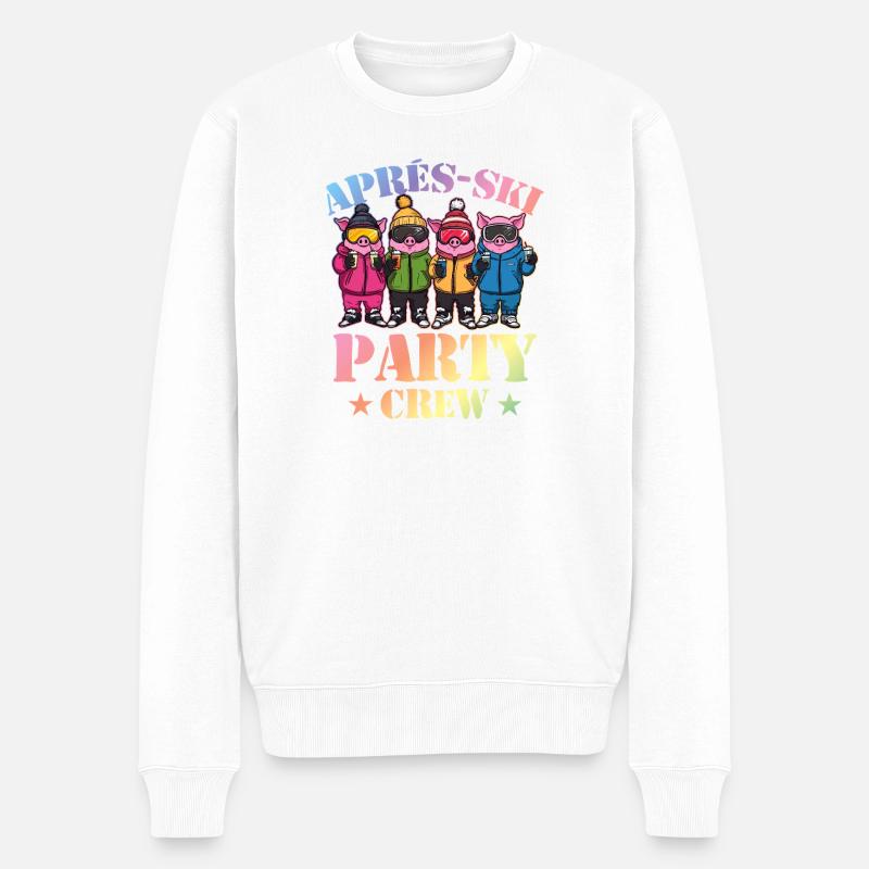 Apres Ski Party Crew Sau - Männer Premium Bio Pullover - Weiß
