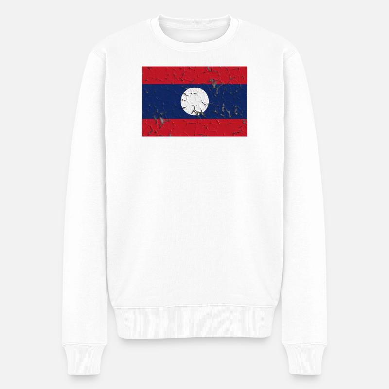 Laos Laos - Männer Premium Bio Pullover - Weiß