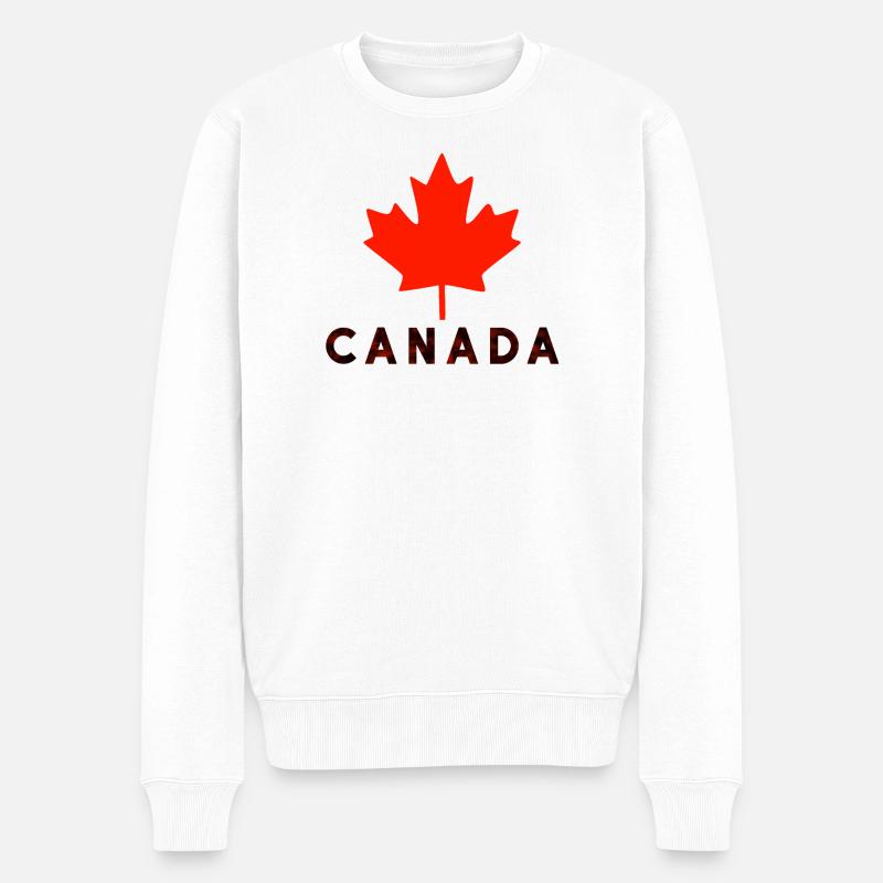 Red Maple Leaf Canada T-Shirt - Männer Premium Bio Pullover - Weiß
