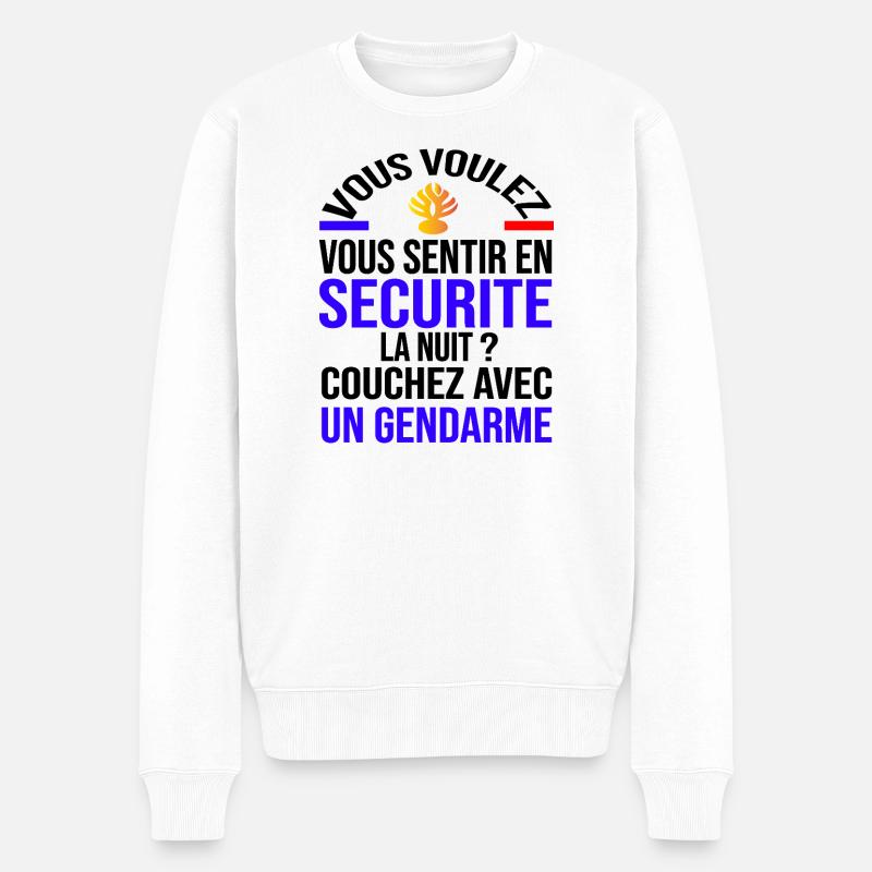 Se sentir en sécurité - Pull Premium bio Homme - blanc