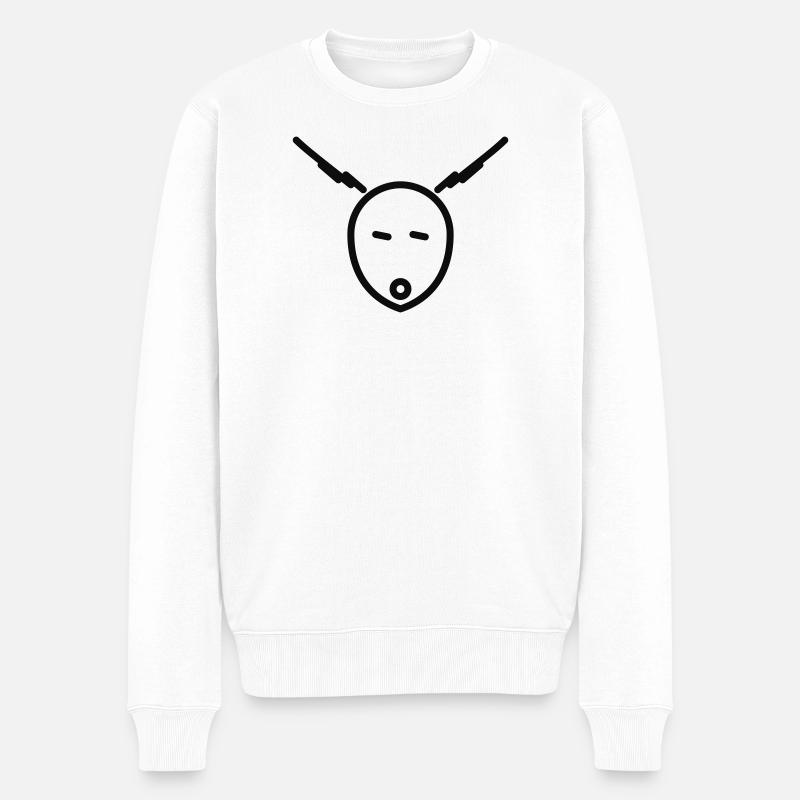 hirsch - Männer Premium Bio Pullover - Weiß