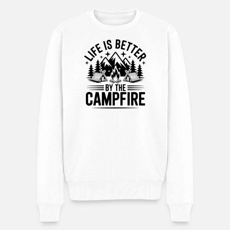 Amour du feu de camp - Pull Premium bio Homme - blanc