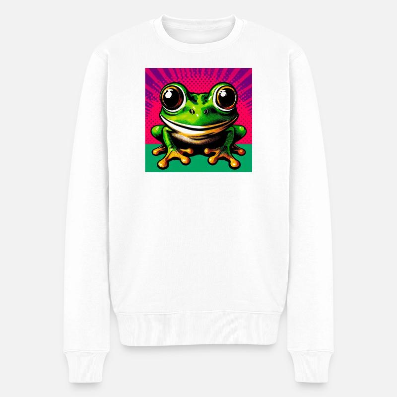 Frosch - Männer Premium Bio Pullover - Weiß