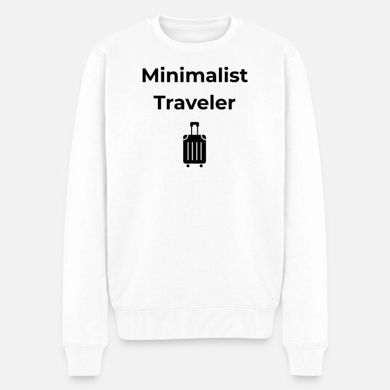 Minimalist Traveler – Abenteuer Shirt - Männer Premium Bio Pullover - Weiß