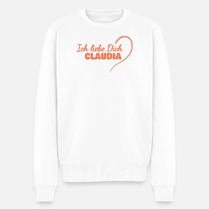 Claudia - Männer Premium Bio Pullover - Weiß