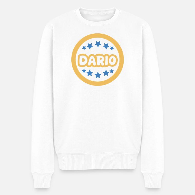 Vorname Dario - Männer Premium Bio Pullover - Weiß