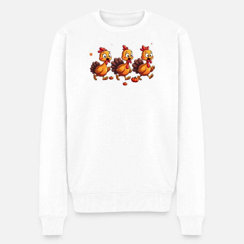 Thanksgiving Truthahn Baby - Männer Premium Bio Pullover - Weiß