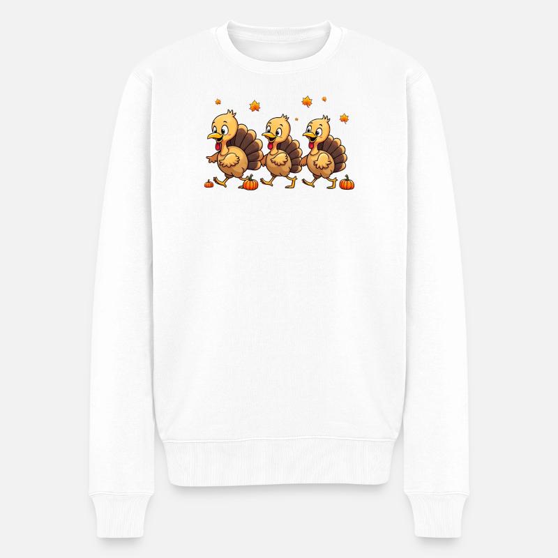 Thanksgiving Truthahn Baby - Männer Premium Bio Pullover - Weiß