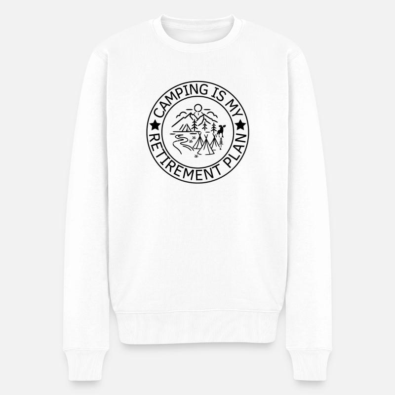 Camping ist mein Altersvorsorgeplan - Männer Premium Bio Pullover - Weiß