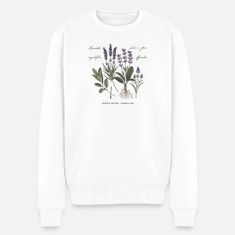 Botanische Heilkräuter - Männer Premium Bio Pullover - Weiß