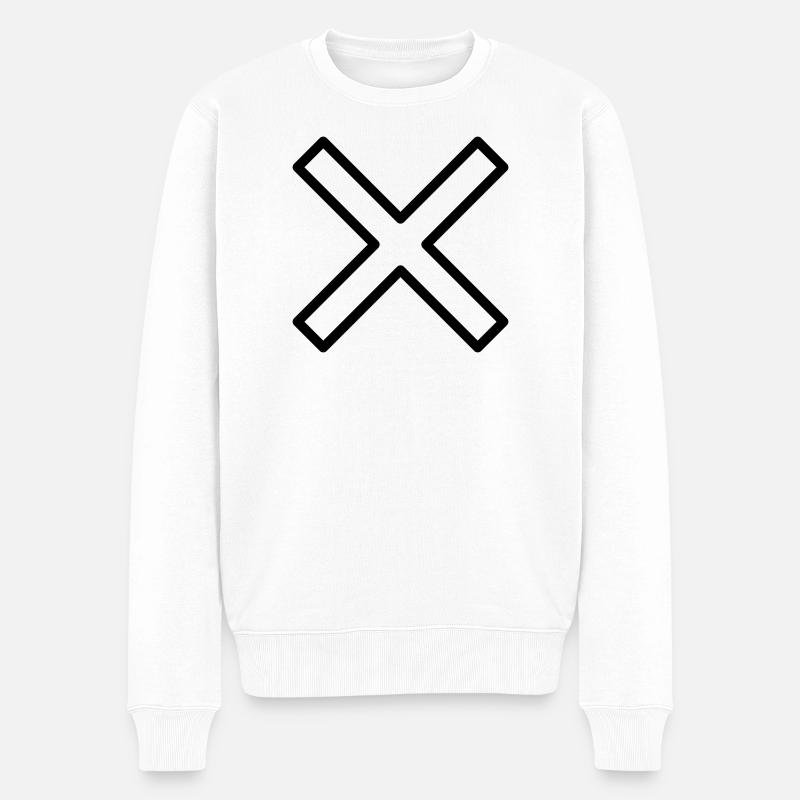 Kreuz - Männer Premium Bio Pullover - Weiß