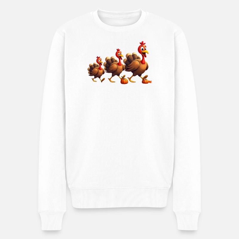 Thanksgiving Truthahn Baby - Männer Premium Bio Pullover - Weiß