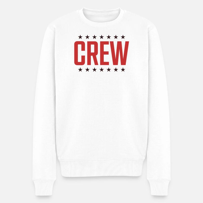 crew - Männer Premium Bio Pullover - Weiß