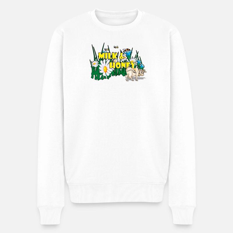 MILK AND HONEY - Männer Premium Bio Pullover - Weiß