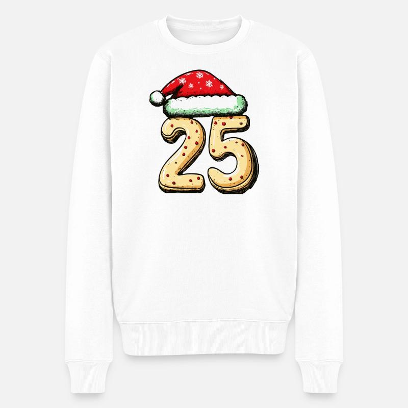 Biscuit 25 chiffres Noël - Pull Premium bio Homme - blanc