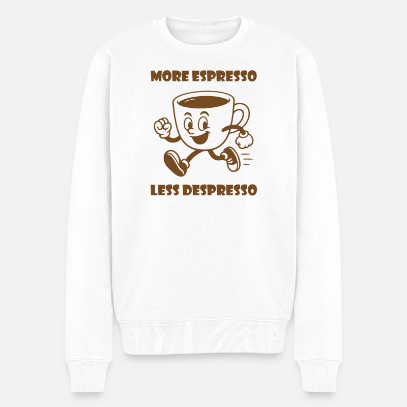Plus d’espresso Moins de Despresso - Pull Premium bio Homme - blanc