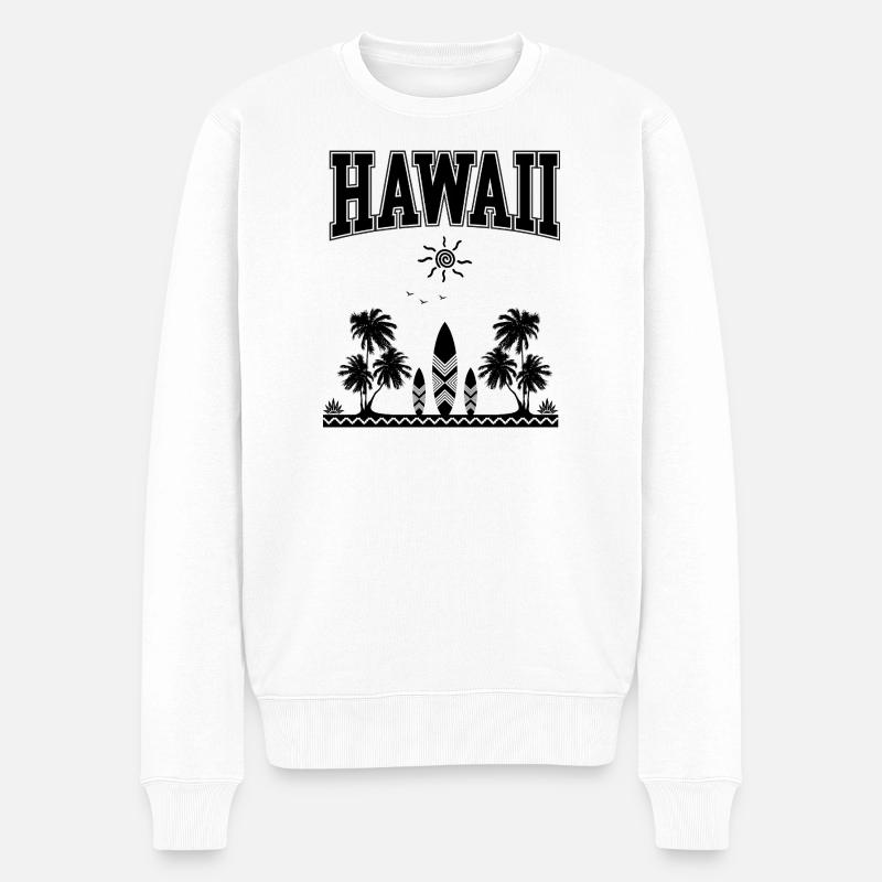 Hawaï - Pull Premium bio Homme - blanc