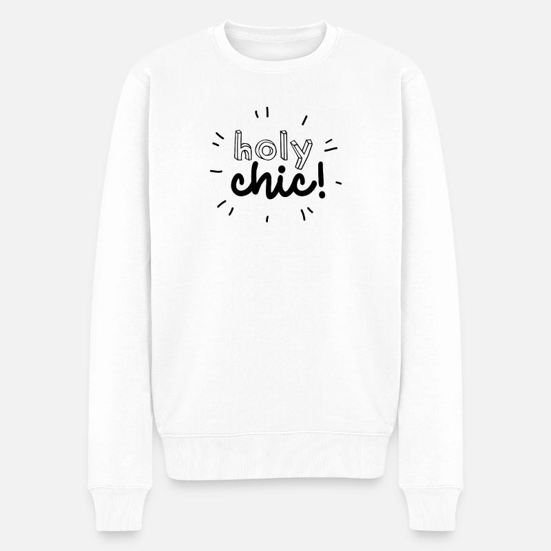 "holy chic" - Männer Premium Bio Pullover - Weiß