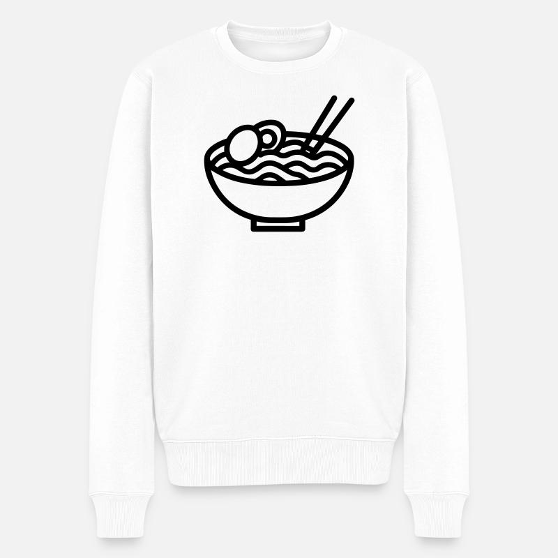 Ramen - Männer Premium Bio Pullover - Weiß