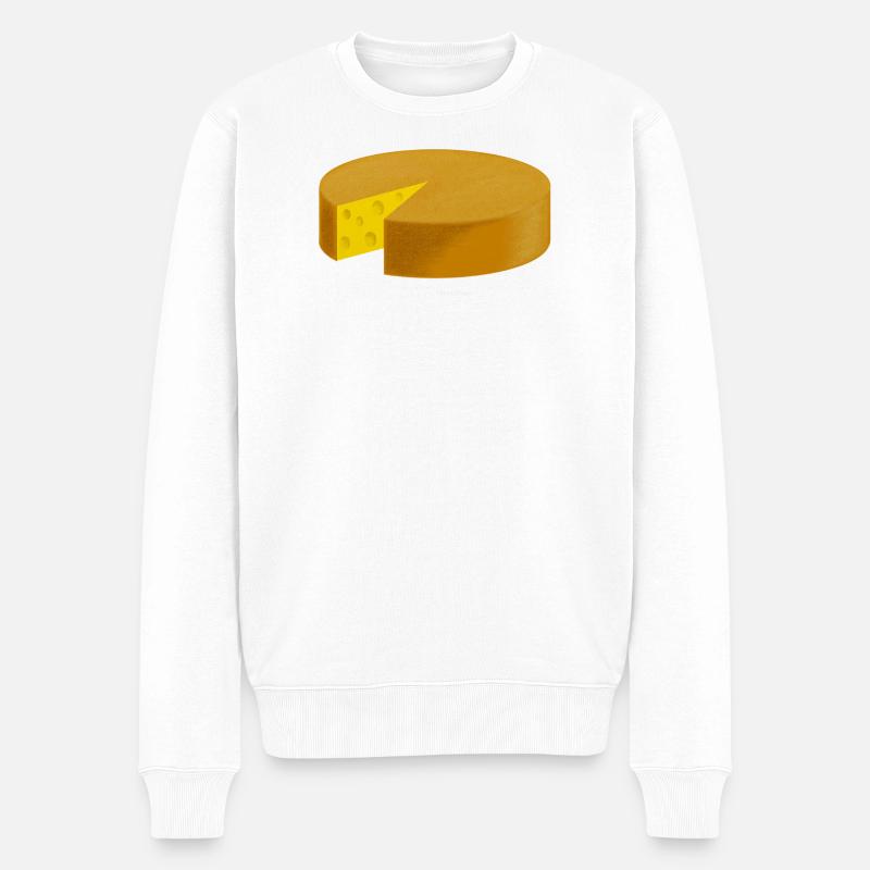 Käse angeschnitten - Männer Premium Bio Pullover - Weiß