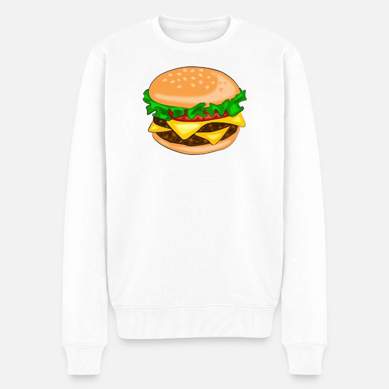 hamburger - Pull Premium bio Homme - blanc