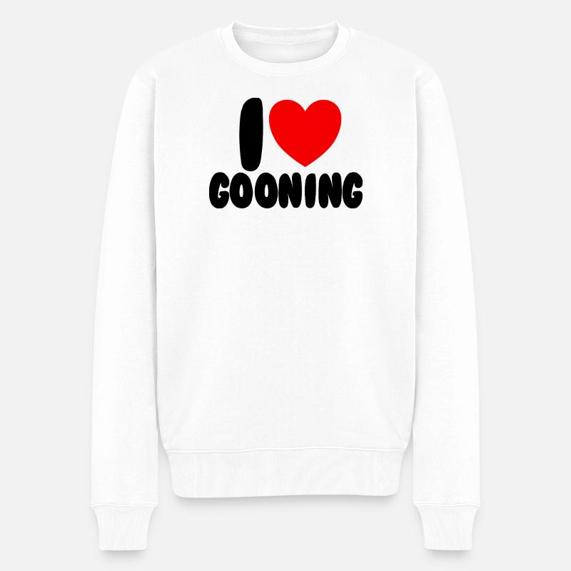 J’adore Gooning. J’adore Gooning. - Pull Premium bio Homme - blanc