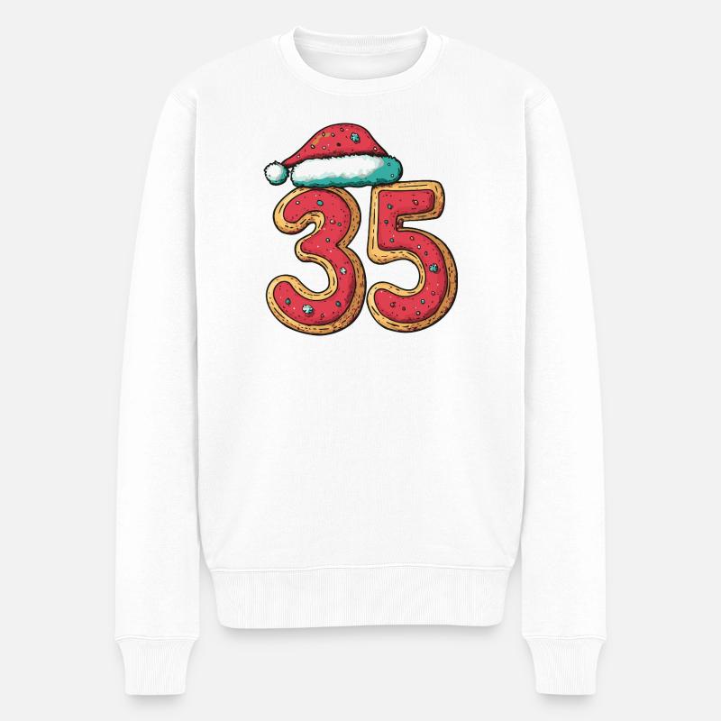 Biscuit de Noël à 35 chiffres - Pull Premium bio Homme - blanc