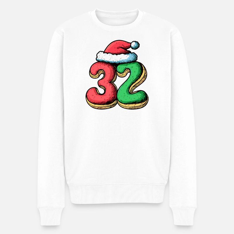 32 Numéro Biscuit Noël - Pull Premium bio Homme - blanc