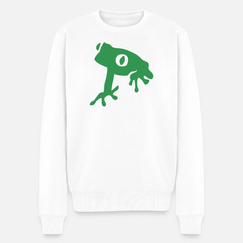 Sei kein Frosch - Männer Premium Bio Pullover - Weiß