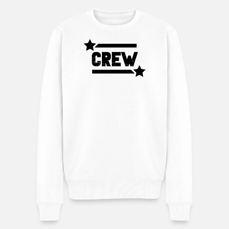 Crew - Männer Premium Bio Pullover - Weiß