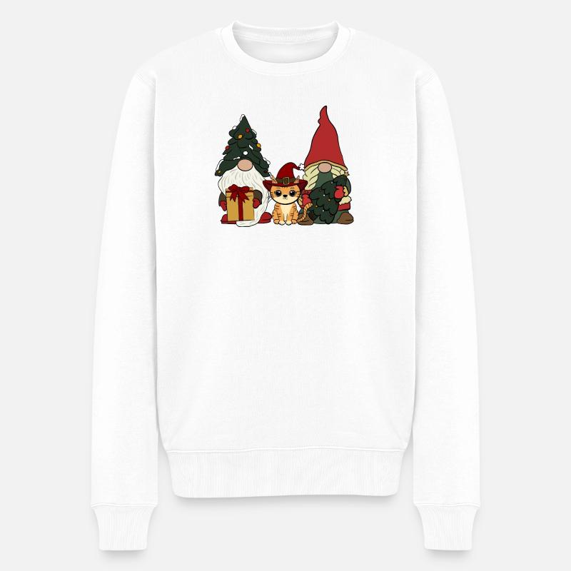 Chat entre elfes - Pull Premium bio Homme - blanc