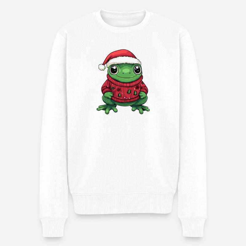 Frø Jul - Økologisk premium-sweatshirt til mænd - hvid